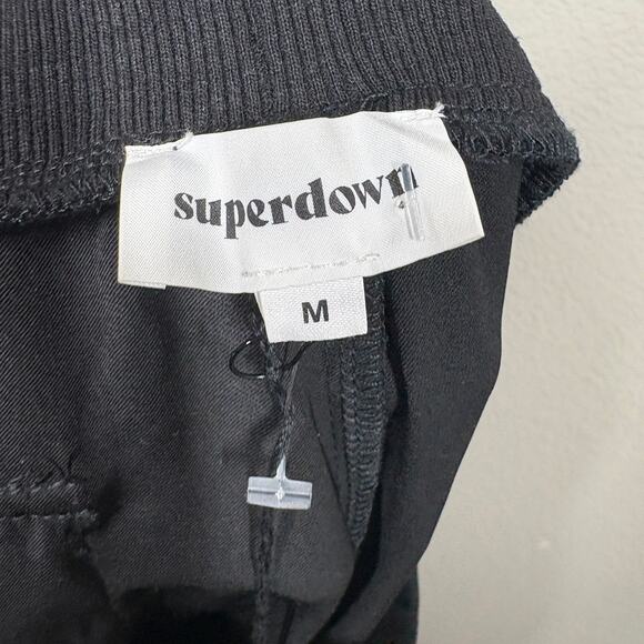 Superdown Womens Medium Ruched Ankle Drawstring Cargo Pants Black Pockets - Picture 6 of 8